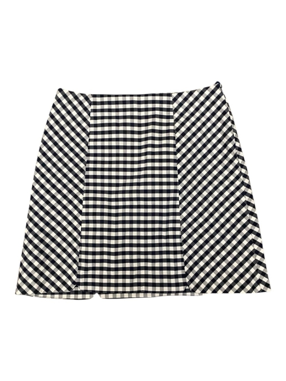 Brooks Brothers Womens Navy Blue Gingham Preppy Panel Skirt Size 12 A-Line